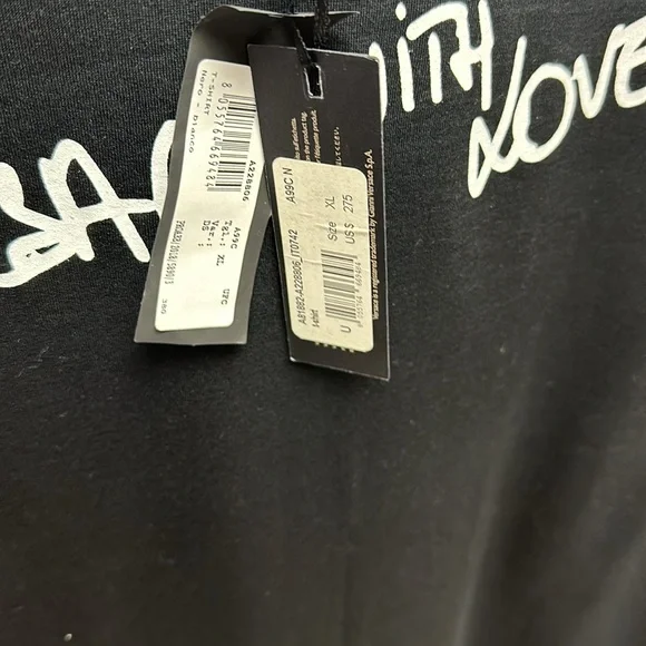 Versace solid black gorgeous T.shirt with white print